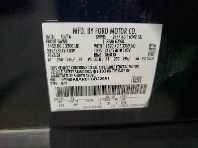 1FM5K8AR0HGB22951 - 2017 FORD EXPLORER POLICE INTERCEPTOR BLACK photo 13