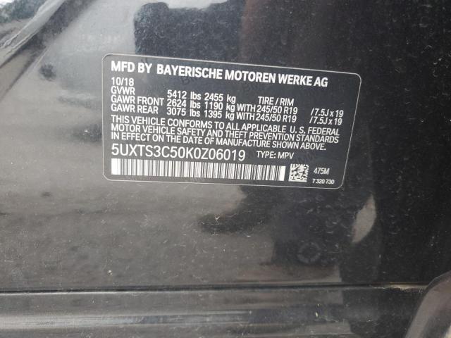 5UXTS3C50K0Z06019 - 2019 BMW X3 XDRIVEM40I BLACK photo 13