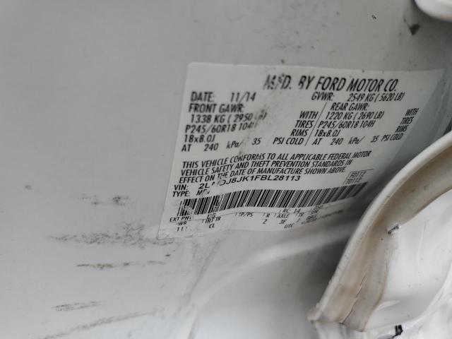 2LMDJ8JK1FBL28113 - 2015 LINCOLN MKX AWD 白色 照片 13