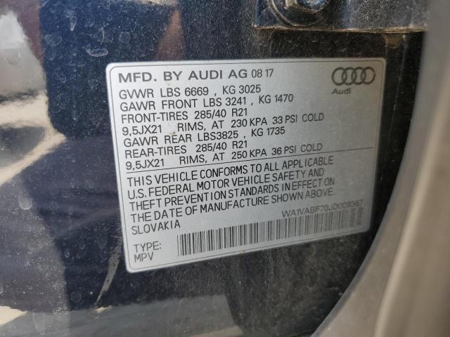 WA1VABF70JD009367 - 2018 AUDI Q7 PRESTIGE 蓝色 照片 14