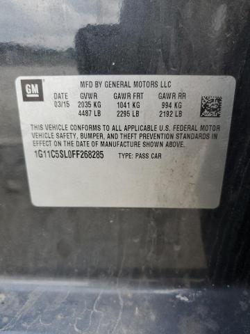 1G11C5SL0FF268285 - 2015 CHEVROLET MALIBU 1LT 石墨色 照片 12