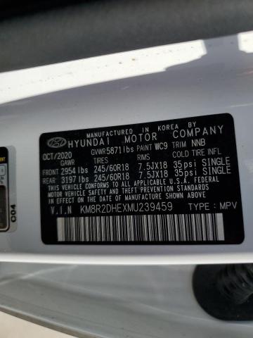 KM8R2DHEXMU239459 - 2021 HYUNDAI PALISADE SEL WHITE photo 13