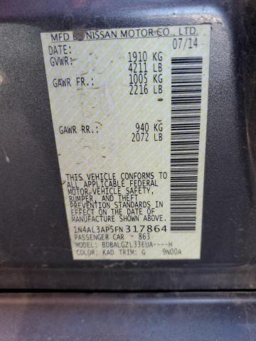 1N4AL3AP5FN317864 - 2015 NISSAN ALTIMA 2.5 GRAY photo 12