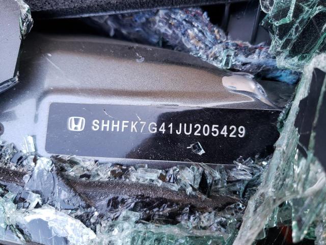 SHHFK7G41JU205429 - 2018 HONDA CIVIC SPORT ნაცრისფერი ფოტო 12