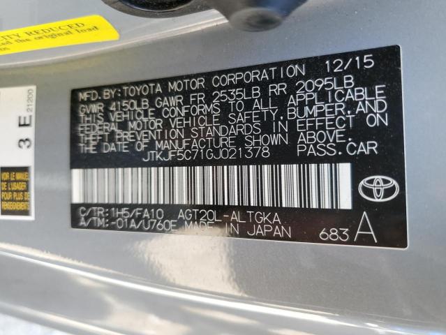 JTKJF5C71GJ021378 - 2016 TOYOTA SCION TC ნაცრისფერი ფოტო 12