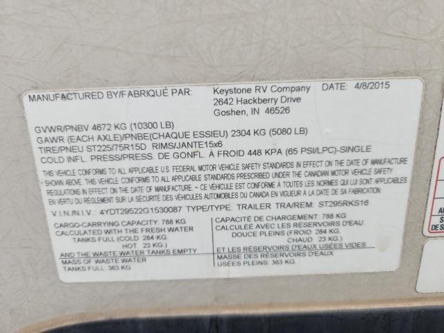 4YDT29522G1530087 - 2016 KEYSTONE SPRINTER بني صورة 10