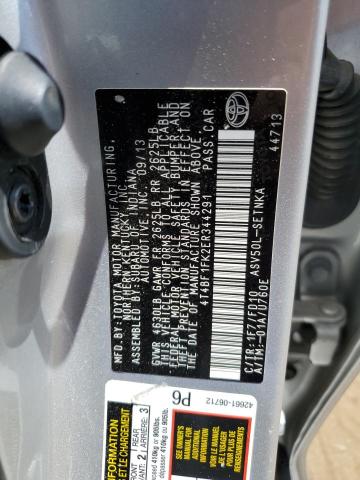 4T4BF1FK2ER344291 - 2014 TOYOTA CAMRY L SILVER photo 12