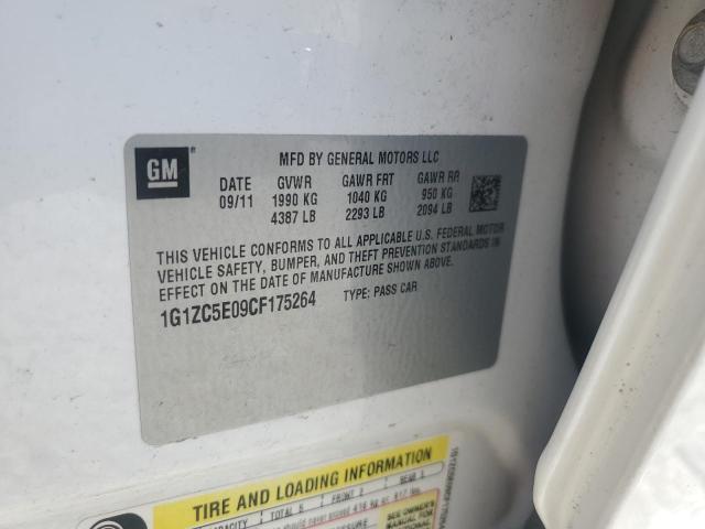 1G1ZC5E09CF175264 - 2012 CHEVROLET MALIBU 1LT WHITE photo 12