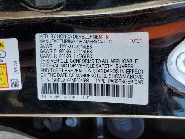 19XFL2H84NE001688 - 2022 HONDA CIVIC SPORT 黑色 照片 12