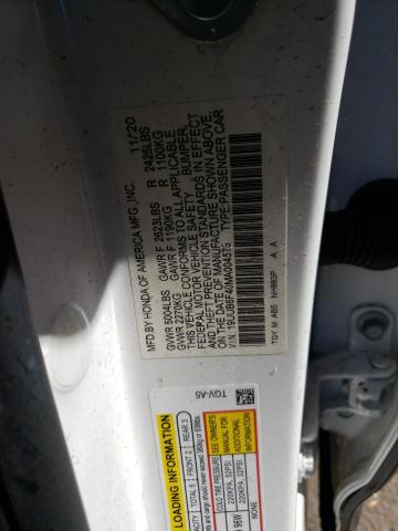 19UUB6F40MA004575 - 2021 ACURA TLX TECHNOLOGY WHITE photo 12