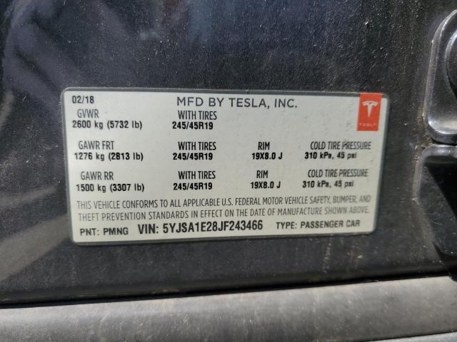 5YJSA1E28JF243466 - 2018 TESLA MODEL S GRAY photo 13
