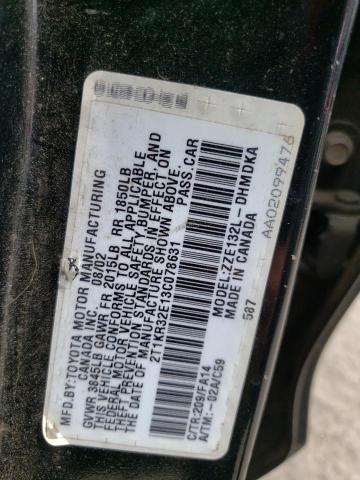 2T1KR32E13C078631 - 2003 TOYOTA COROLLA MA XR BLACK photo 12