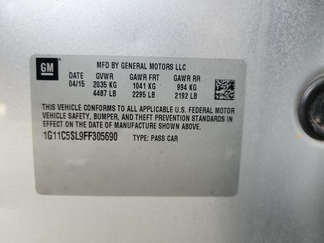 1G11C5SL9FF305690 - 2015 CHEVROLET MALIBU 1LT SILVER photo 12