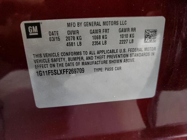 1G11F5SLXFF269709 - 2015 CHEVROLET MALIBU LTZ 勃艮第红 照片 12