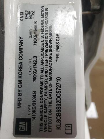 KL8CB6S92DC572710 - 2013 CHEVROLET SPARK LS Beyaz fotoğraf 12