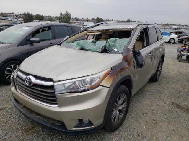 5TDKKRFHXES019289 - 2014 TOYOTA HIGHLANDER XLE CREAM photo 2