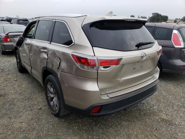 5TDKKRFHXES019289 - 2014 TOYOTA HIGHLANDER XLE CREAM photo 3