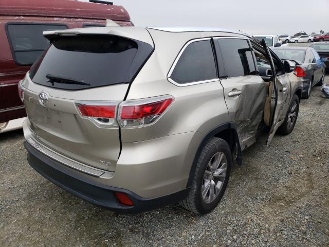 5TDKKRFHXES019289 - 2014 TOYOTA HIGHLANDER XLE CREAM photo 4
