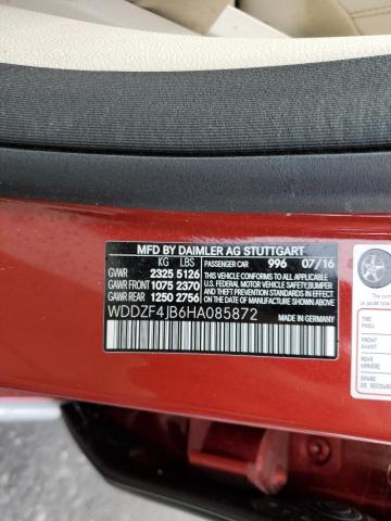 WDDZF4JB6HA085872 - 2017 MERCEDES-BENZ E 300 RED photo 12