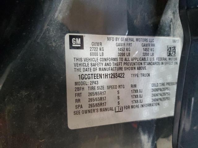 1GCGTEEN1H1293422 - 2017 CHEVROLET COLORADO ZR2 GRAY photo 12