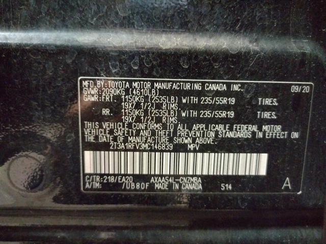 2T3A1RFV3MC146839 - 2021 TOYOTA RAV4 XLE PREMIUM BLACK photo 14