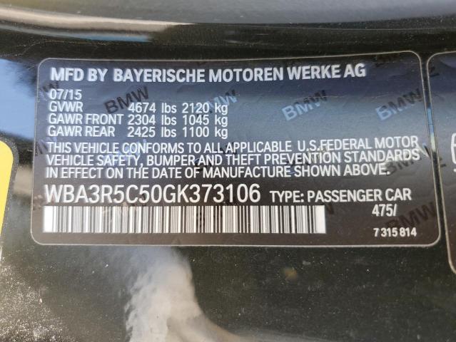 WBA3R5C50GK373106 - 2016 BMW 435 XI BLACK photo 12