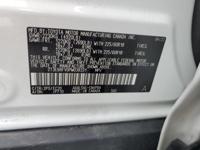 2T3E6RFV0PW038331 - 2023 TOYOTA RAV4 XSE WHITE photo 12