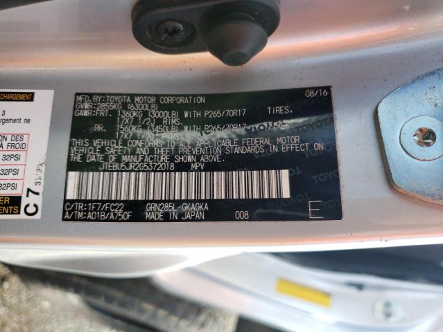 JTEBU5JR2G5372018 - 2016 TOYOTA 4RUNNER SR5/SR5 PREMIUM 银色 照片 14