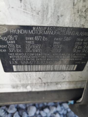 5NMZT3LB2JH073515 - 2018 HYUNDAI SANTA FE S WHITE photo 13