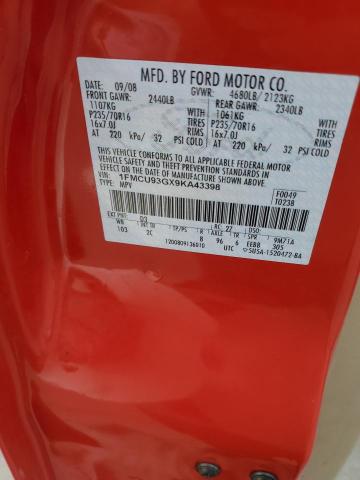 1FMCU93GX9KA43398 - 2009 FORD ESCAPE XLT RED photo 13