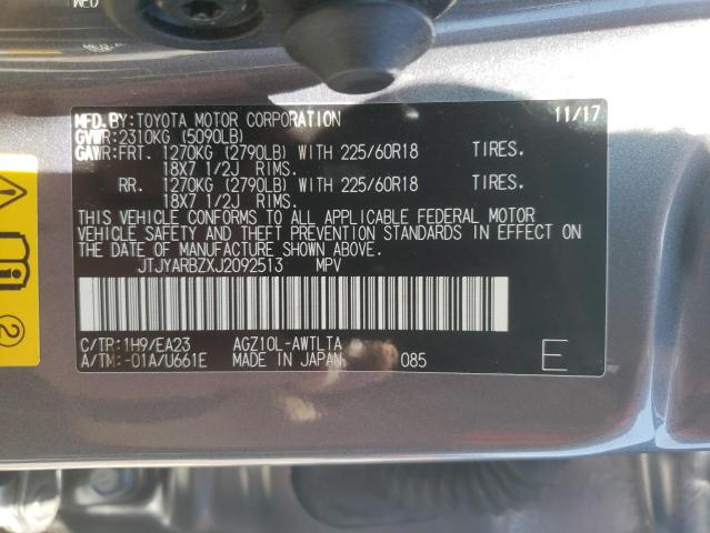 JTJYARBZXJ2092513 - 2018 LEXUS NX 300 BASE Grafit foto 13