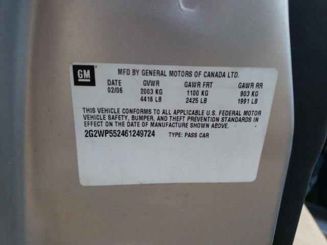 2G2WP552461249724 - 2006 PONTIAC GRAND PRIX 银色 照片 12