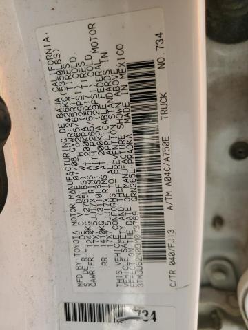 3TMJU62N09M073769 - 2009 TOYOTA TACOMA DOUBLE CAB PRERUNNER WHITE photo 12