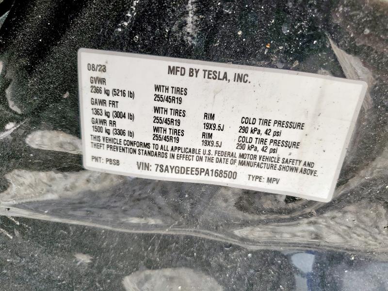 7SAYGDEE5PA168500 - 2023 TESLA MODEL Y BLACK photo 13