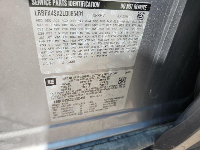 LRBFX4SX2LD085491 - 2020 BUICK ENVISION PREMIUM II GRAY photo 13