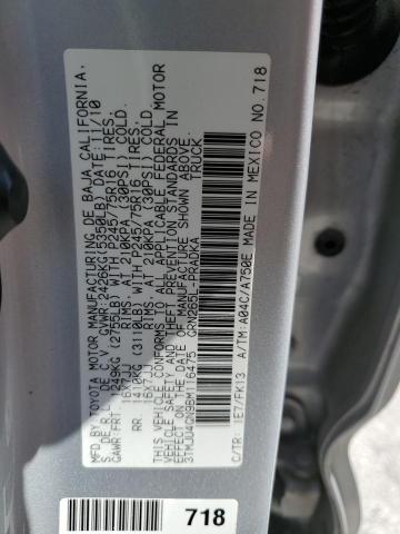 3TMJU4GN9BM116475 - 2011 TOYOTA TACOMA DOUBLE CAB PRERUNNER SILVER photo 12