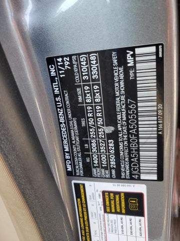 4JGDA5HB0FA505567 - 2015 MERCEDES-BENZ ML 350 4MATIC GRAY photo 13