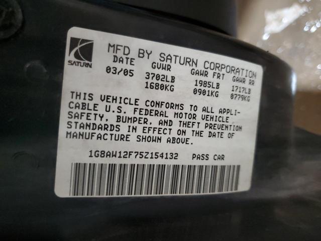 1G8AW12F75Z154132 - 2005 SATURN ION LEVEL 3 BLUE photo 12