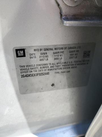 2G4GK5EX0F9252448 - 2015 BUICK REGAL 银色 照片 13