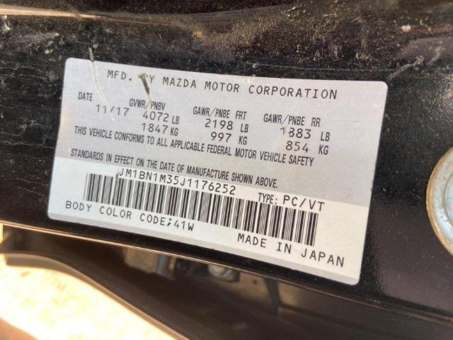 JM1BN1M35J1176252 - 2018 MAZDA 3 GRAND TOURING BLACK photo 13