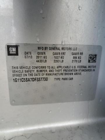 1G11C5SA7DF337730 - 2013 CHEVROLET MALIBU 1LT 银色 照片 12