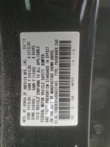 1HGCR3F8XDA037463 - 2013 HONDA ACCORD EXL BLACK photo 12