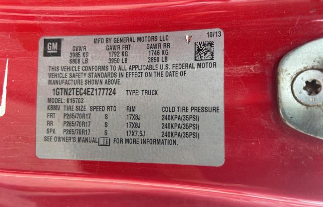 1GTN2TEC4EZ177724 - 2014 GMC SIERRA K1500 RED photo 10