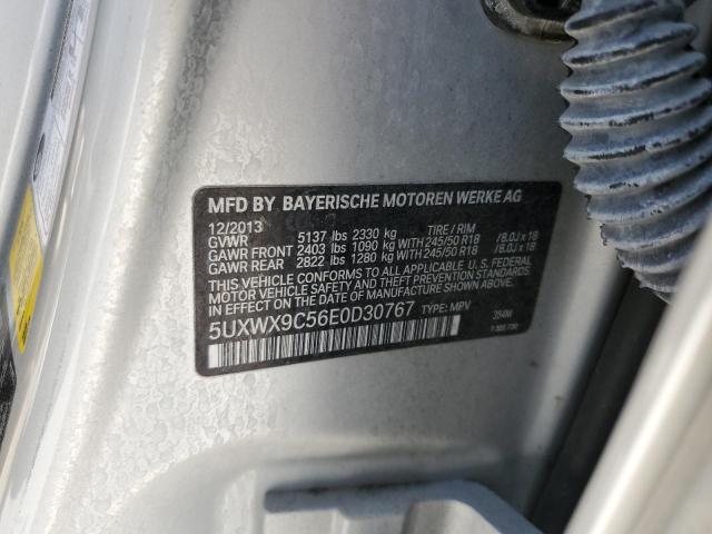 5UXWX9C56E0D30767 - 2014 BMW X3 XDRIVE28I SILVER photo 13