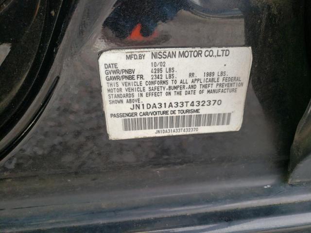 JN1DA31A33T432370 - 2003 NISSAN MAXIMA GLE BLACK photo 12