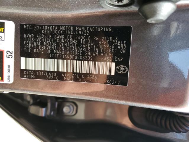 4T1F31AK8PU605339 - 2023 TOYOTA CAMRY XLE GRAY photo 12