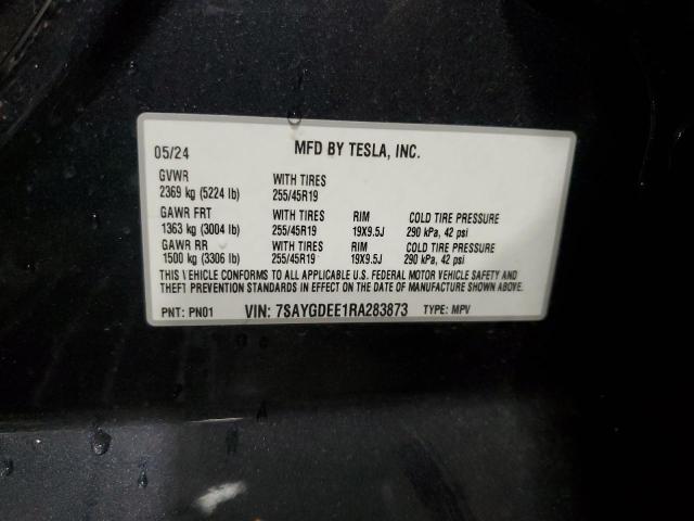7SAYGDEE1RA283873 - 2024 TESLA MODEL Y CHARCOAL photo 14