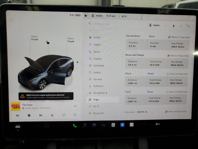 7SAYGDEE1RA283873 - 2024 TESLA MODEL Y CHARCOAL photo 9