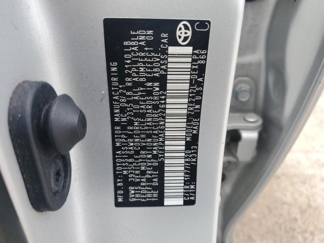 5YFEPMAE6NP276442 - 2022 TOYOTA COROLLA LE ვერცხლისფერი ფოტო 12