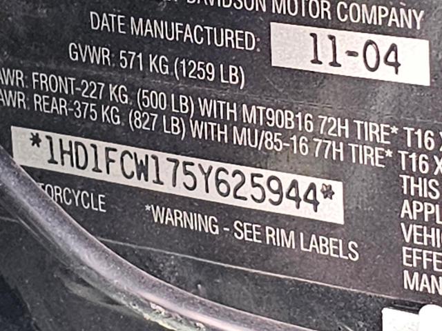 1HD1FCW175Y625944 - 2005 HARLEY-DAVIDSON FLHTCUI ლურჯი ფოტო 10